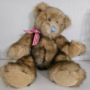 Patriotic Cherrydale Farms Brown 10" Plush Setting Bear Vintage 2003